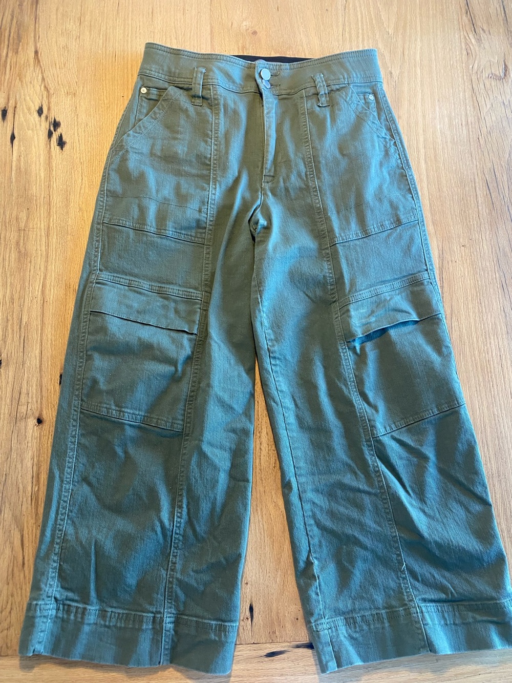 Wit & Wisdom Olive Green Wide-Leg Utility Pants